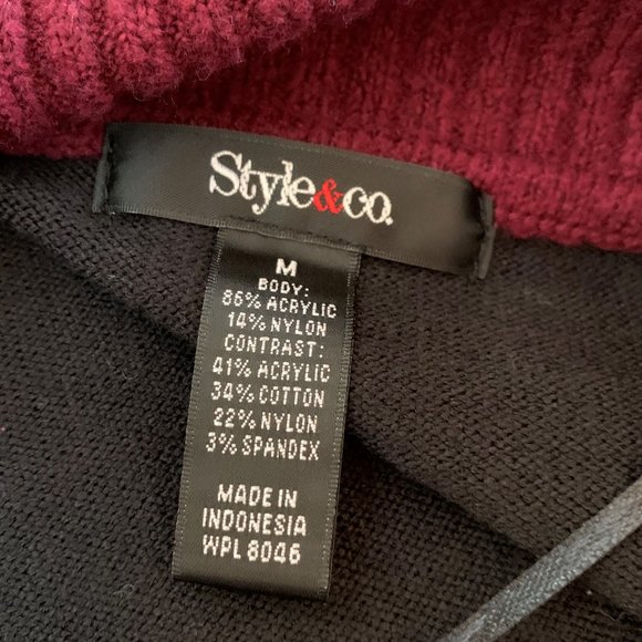 Style & Co. Women's Cowl Neck Sweater Medium Black - Picture 6 of 6
